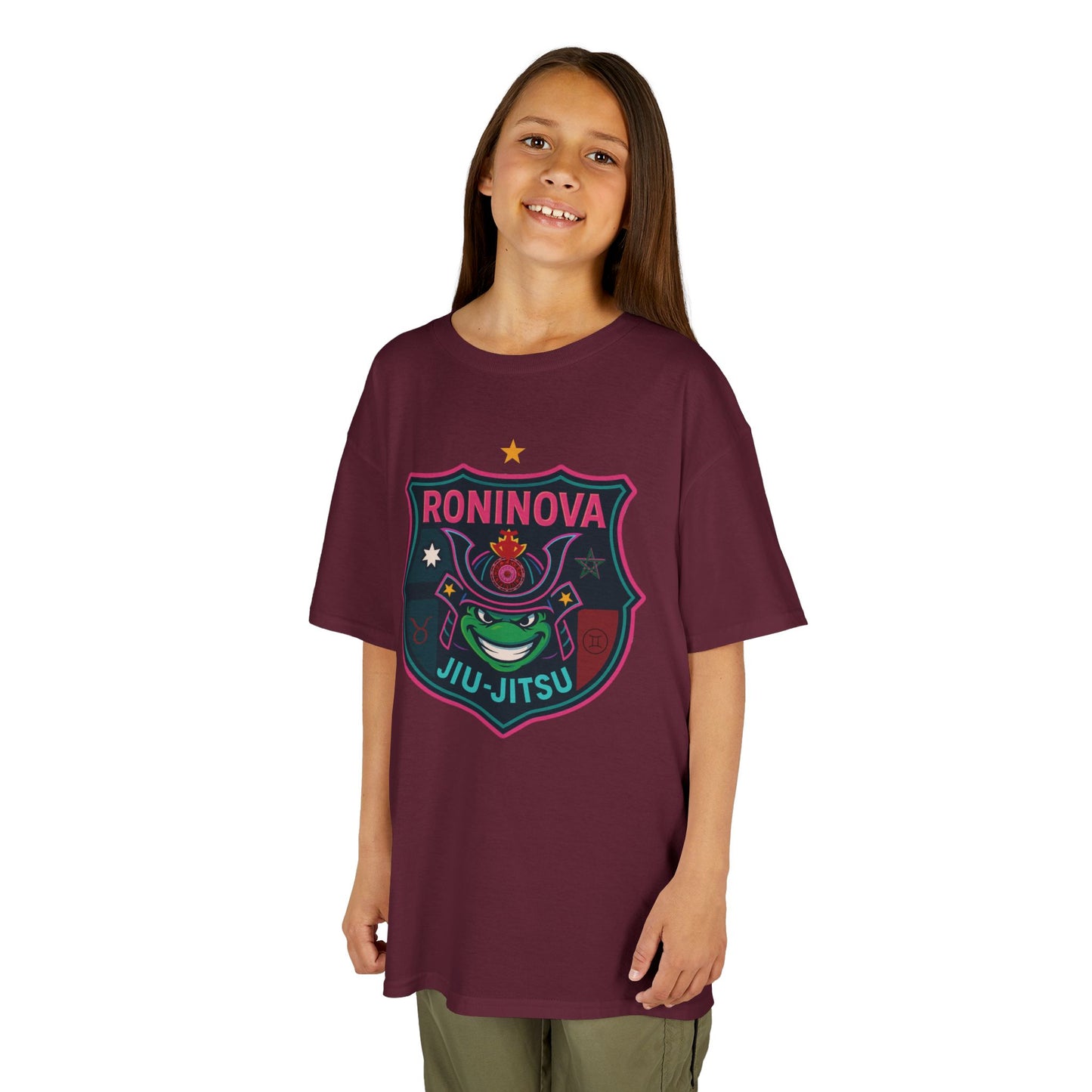 Roninova Kids Oversized Tee – Samurai Shield Edition