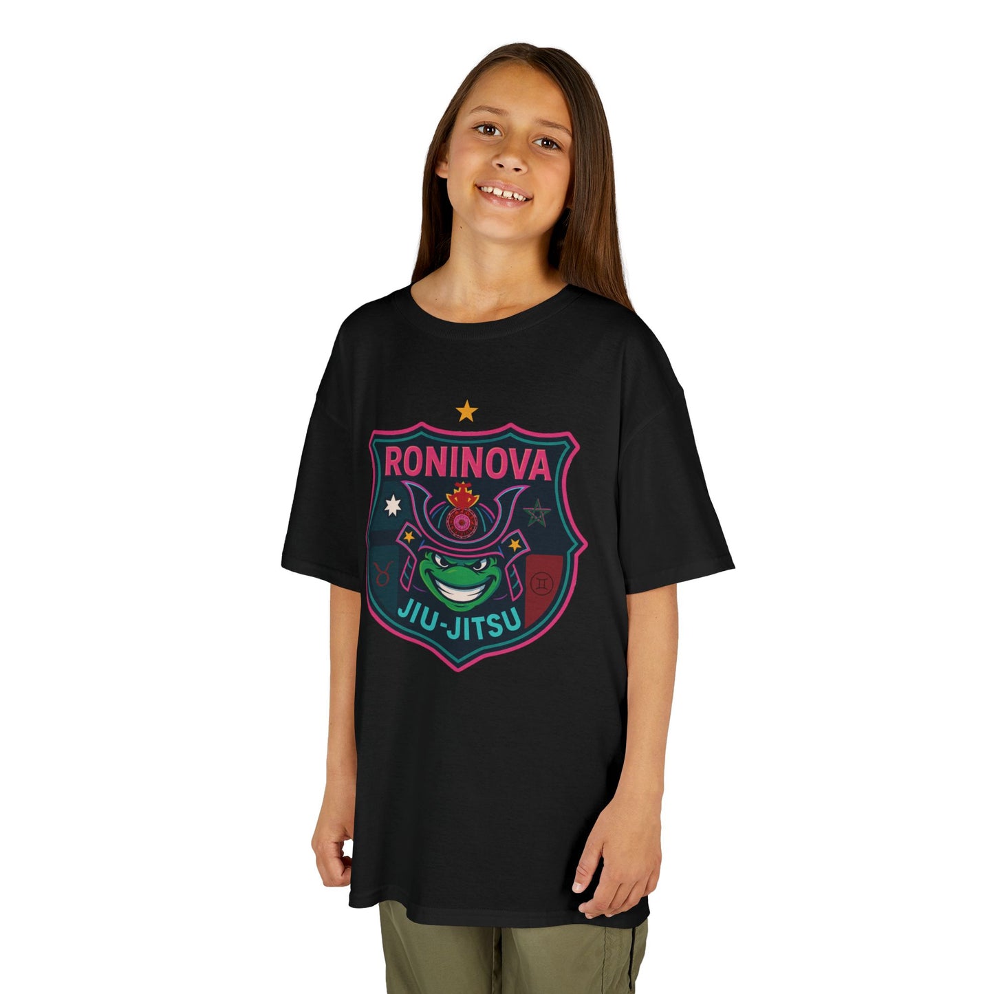 Roninova Kids Oversized Tee – Samurai Shield Edition