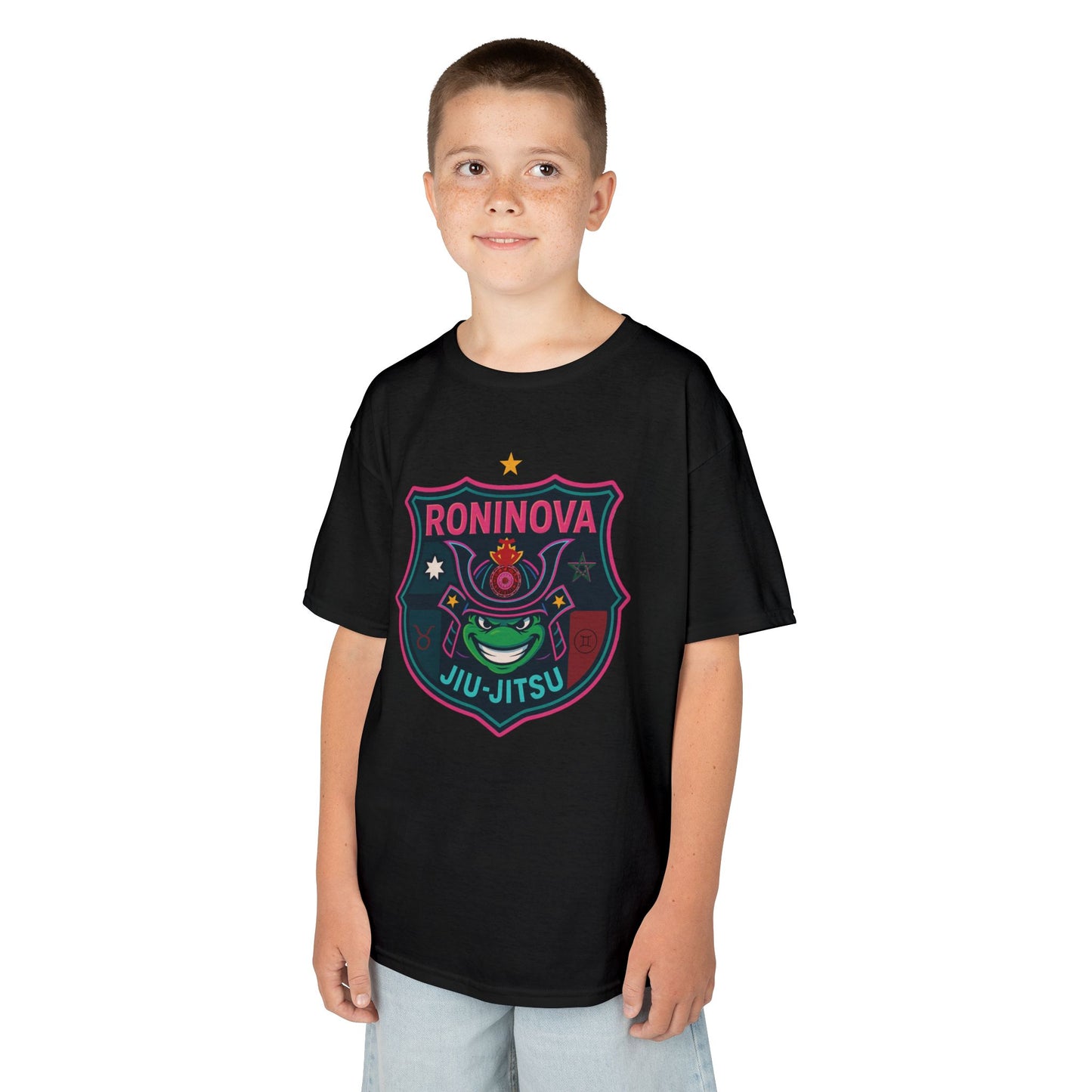 Roninova Kids Oversized Tee – Samurai Shield Edition