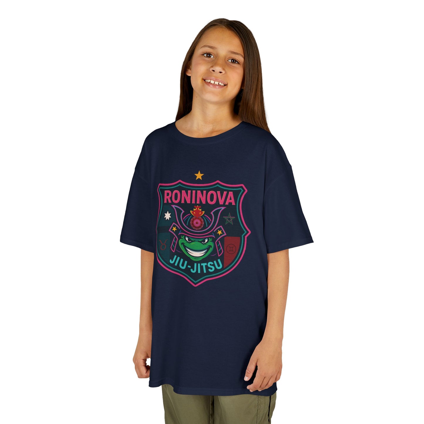 Roninova Kids Oversized Tee – Samurai Shield Edition